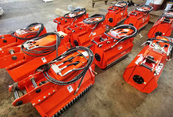 Πιστοποιημένο Q355B Excavator Flail Mower 2000mm Μηχανή Κοπής σε πορτοκαλί/μαύρο χρώμα
