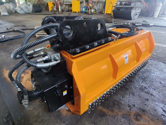 Πιστοποιημένο Q355B Excavator Flail Mower 2000mm Μηχανή Κοπής σε πορτοκαλί/μαύρο χρώμα