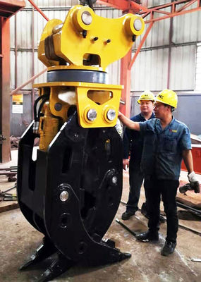 Custom Hydraulic Rotating Grapple 6-7 Ton Excavator PC60 EX60 CAT70 Wood Grapple Q355B for Forestry Logging Timber Loading