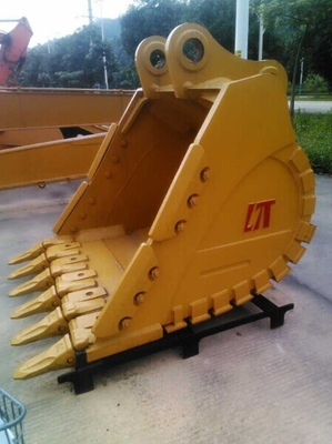 Κίτρινο Μαύρο Νέο 1.0 M3 Εκσκαφέας Rock Bucket Q355 NM400 Hardox450 Με Δόντια Δύναμης