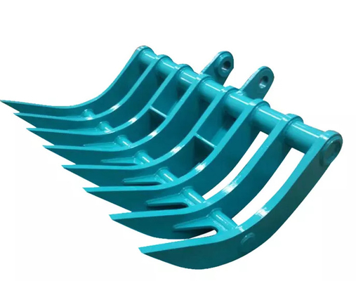 Τυποποιημένο σχήμα χάλυβα Excavator Brush Rake με κοφτερά τεντώματα για αποτελεσματικές εργασίες ανασκαφής