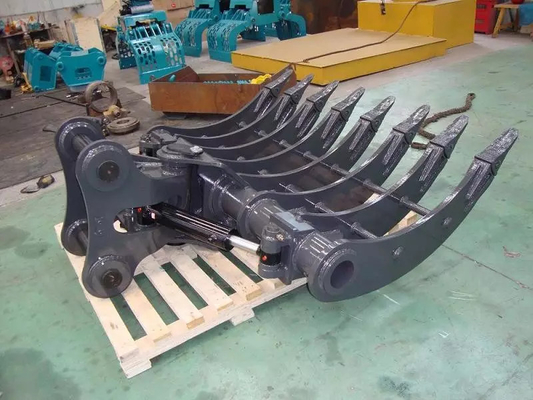 Τυποποιημένο σχήμα χάλυβα Excavator Brush Rake με κοφτερά τεντώματα για αποτελεσματικές εργασίες ανασκαφής