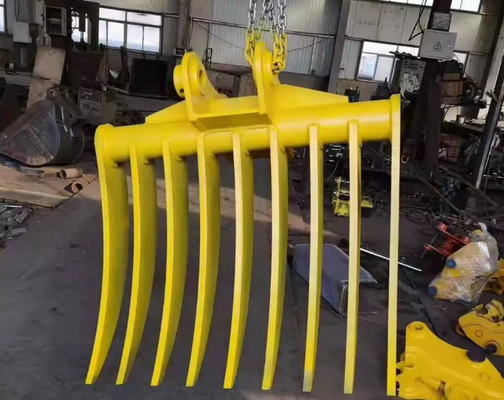 Τυποποιημένο σχήμα χάλυβα Excavator Brush Rake με κοφτερά τεντώματα για αποτελεσματικές εργασίες ανασκαφής