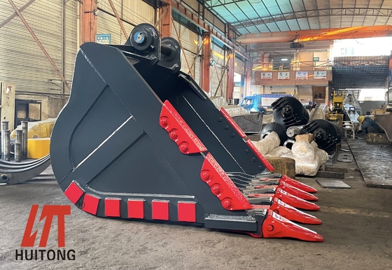 Δύναμη Q355 Εκσκαφέας Rock Bucket Hardox400 Κίτρινο/Μαύρο Προσαρμοσμένο βάρος Νέο σχέδιο